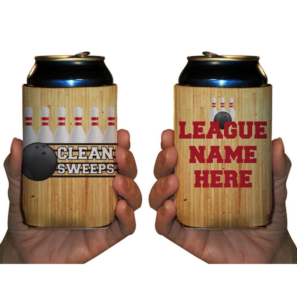 VictoryStore Can and Beverage Coolers - Custom Bowling League Can Cooler, Clean Sweeps", Set of 12