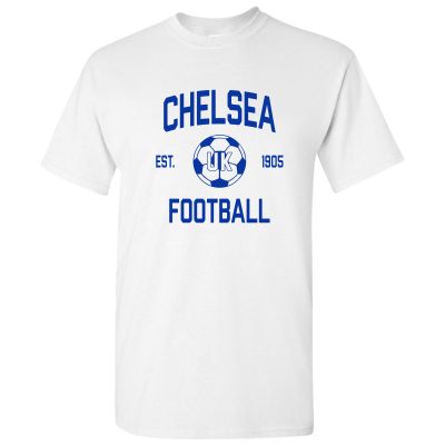 UGP Campus Apparel Chelsea UK Away Kit World Classic Soccer Football Arch Cup T Shirt - 3X-Large - White
