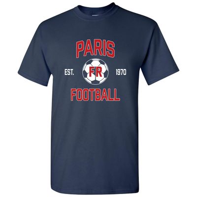 UGP Campus Apparel Paris France Home Kit World Classic Soccer Football Arch Cup T Shirt - Large - Navy