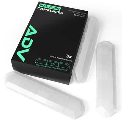 ADV Tennis Dampener with Custom Feel, Racket Shock Absorber to Reduce Vibration and Stay on The Racket, Engineered Poly-Silicone Tennis Racket Dampener, Clear, Max Sorb 3-Pack