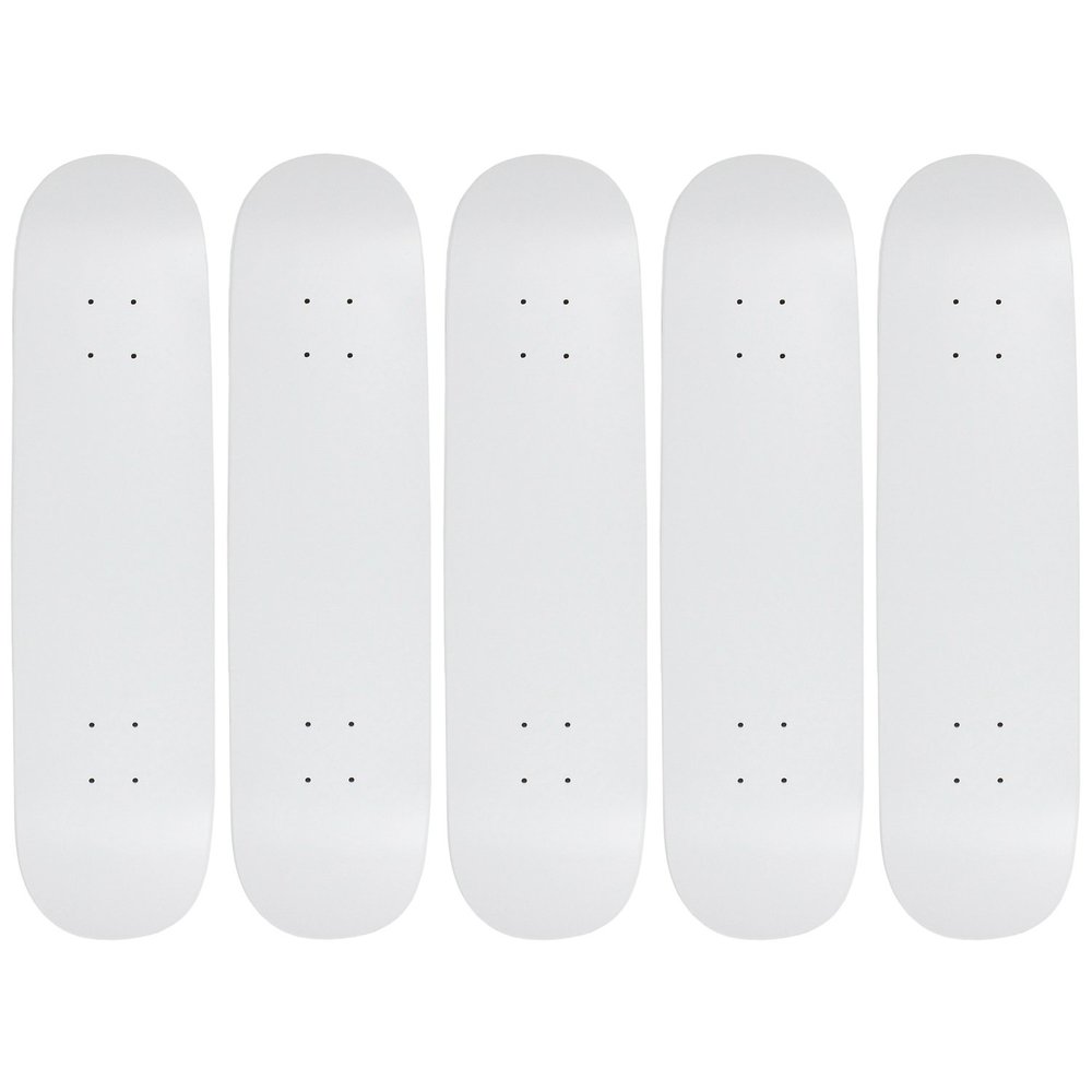 Moose 8.5" Blank Skateboard Deck Dipped White 7-Ply Canadian Maple