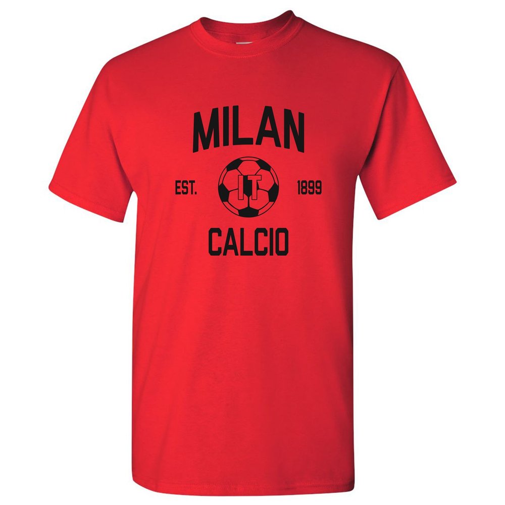 UGP Campus Apparel Milan Italy Home Kit World Classic Soccer Football Arch Cup T Shirt - 3X-Large - Red