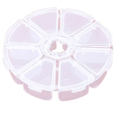 8 Grids Round Jewelry Bead Earring Storage Box Guitar Picks Fishing Case Medicine Pill Box Container