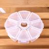 8 Grids Round Jewelry Bead Earring Storage Box Guitar Picks Fishing Case Medicine Pill Box Container view 4