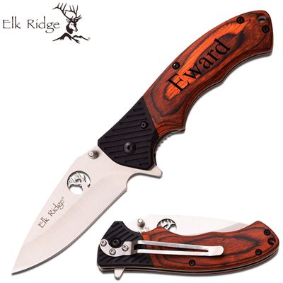 Elk Ridge Free Engraving Custom Pocket Quality Knife Gift For All (ER-566SPW)