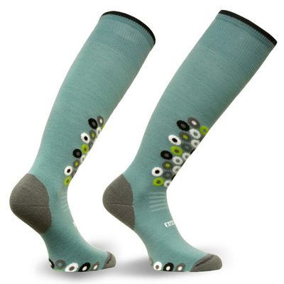 Eurosock Women's Snow Drop Ski Socks, Jade/Grey, X-Small