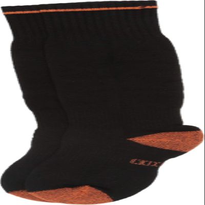 Eurosock Snow Base Junior Ski Socks, 4X-Small, Black/Orange