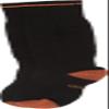 Eurosock Snow Base Junior Ski Socks, 4X-Small, Black/Orange view 1