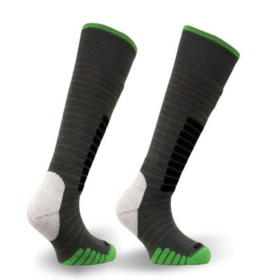 Eurosock Ski Supreme Junior Ski Socksl, Gray/Green, 4X-Smal