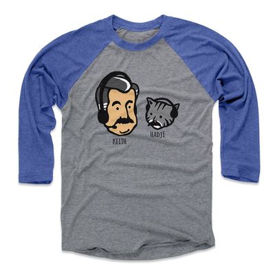 500 LEVEL Keith Hernandez 3/4 Sleeve T-Shirt (Baseball Tee, Small, Royal/Heather Gray) - Keith Hernandez Keith and Hadji K WHT