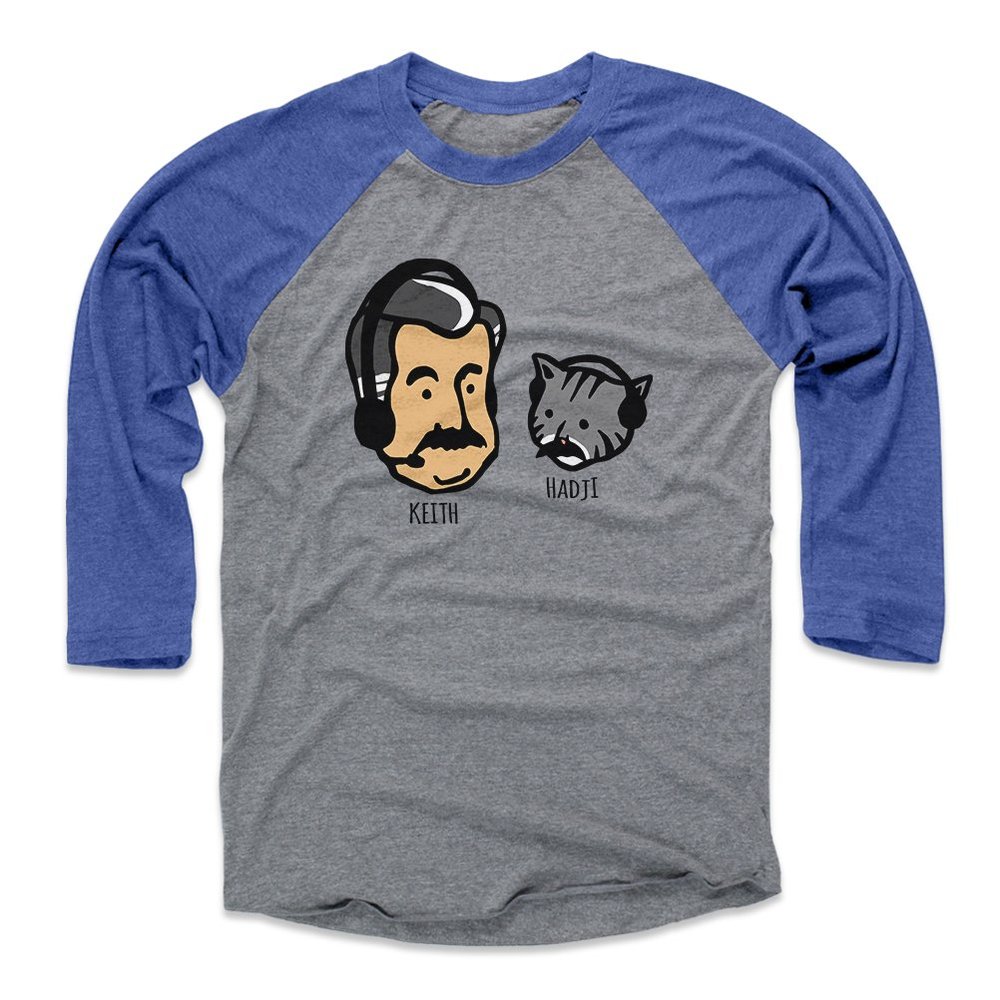 500 LEVEL Keith Hernandez 3/4 Sleeve T-Shirt (Baseball Tee, Small, Royal/Heather Gray) - Keith Hernandez Keith and Hadji K WHT