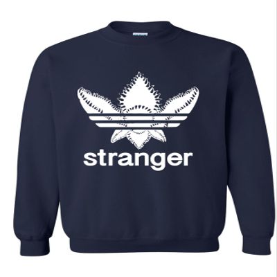 ALLNTRENDS Adult Sweatshirt Stanger Monster Trending Tops Cool Fans Gift (XL, Navy Blue)