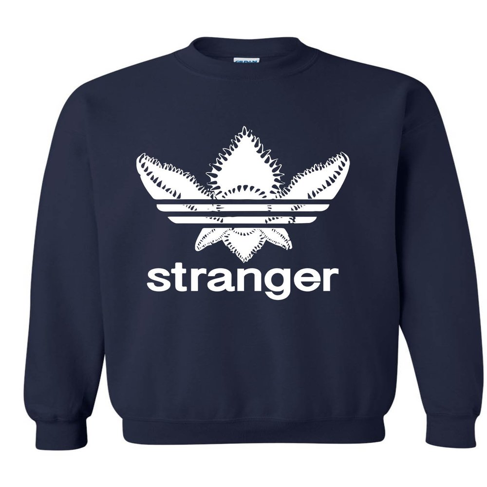 ALLNTRENDS Adult Sweatshirt Stanger Monster Trending Tops Cool Fans Gift (XL, Navy Blue)