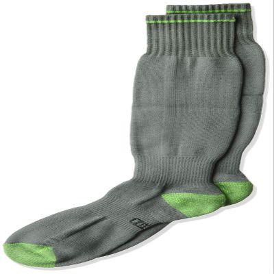 Eurosock Snow Base Junior Ski Socks, X-Small, Gray/Green