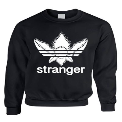 ALLNTRENDS Adult Sweatshirt Stanger Monster Trending Tops Cool Fans Gift (2XL, Black)