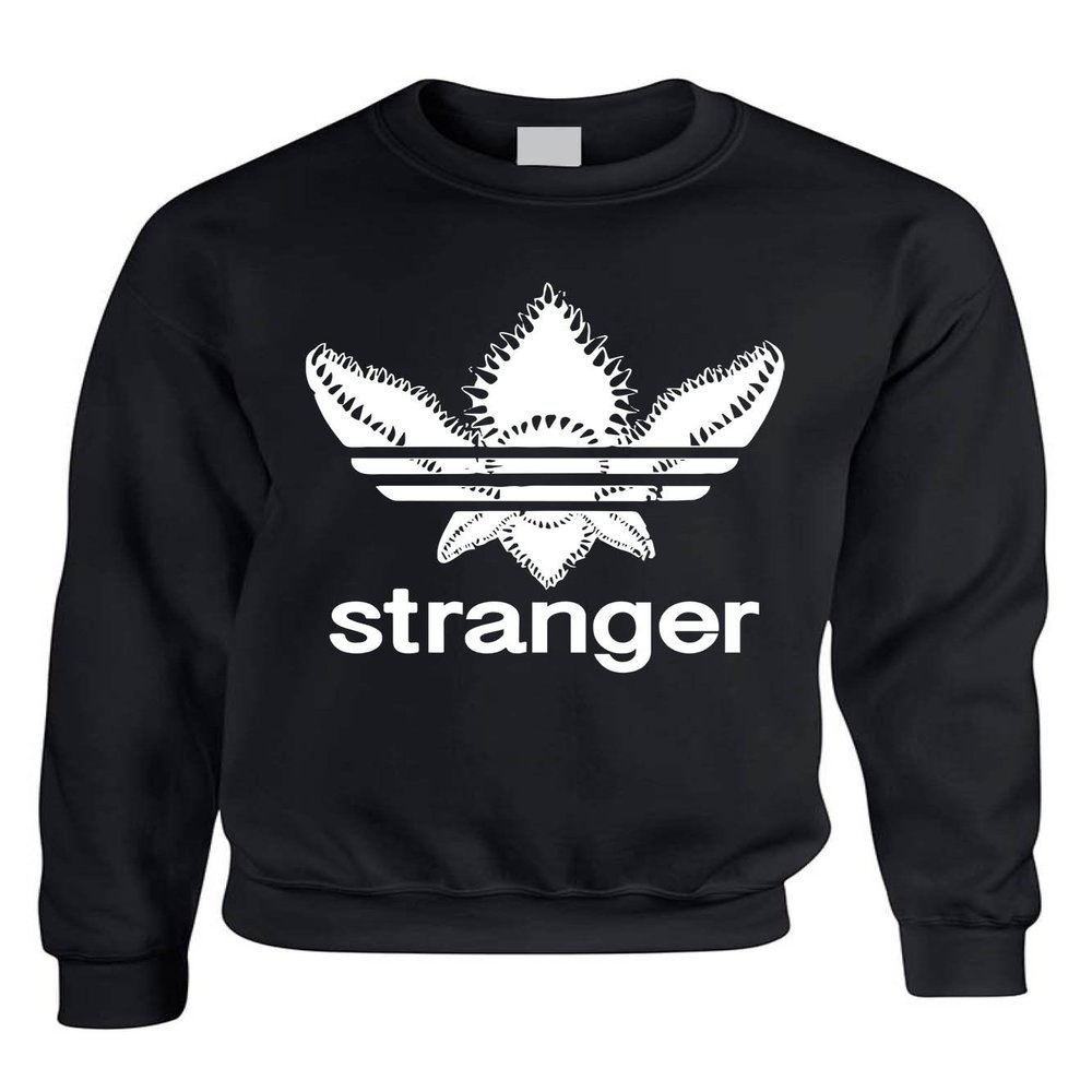 ALLNTRENDS Adult Sweatshirt Stanger Monster Trending Tops Cool Fans Gift (2XL, Black)