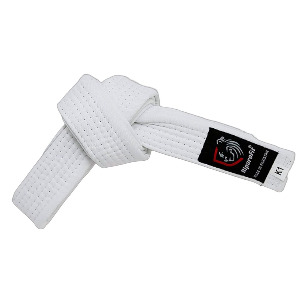RiparoFit Brazilian Jiu Jitsu BJJ Pro Belts (White, A4)