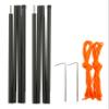 Captain Stag UA-4514 Tent Tarp Parts, Steel Pole, Outer Diameter 0.6 inches (16 mm) x Length 70.9 inches (1800 mm), Set of 2, Includes 2 Guide Ropes 13.8 inches (350 cm) and 2 Steel Pegs, Black view 1