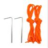 Captain Stag UA-4514 Tent Tarp Parts, Steel Pole, Outer Diameter 0.6 inches (16 mm) x Length 70.9 inches (1800 mm), Set of 2, Includes 2 Guide Ropes 13.8 inches (350 cm) and 2 Steel Pegs, Black view 2