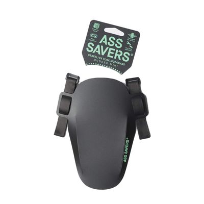 Ass Savers Mudder Mini - Black, Bicycle Mudguard for Face & Headset Protection, Easy & Secure Fit with Anti-Slip Straps, Fits All Cross & Gravel Forks, for Tire Widths 32-55mm, Small & Lightweight