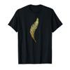 A Golden Colored Feather Print Design T Shirt T-Shirt