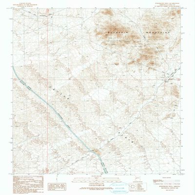 Powerline Well AZ topo map, 1:24000 Scale, 7.5 X 7.5 Minute, Historical, 1990, Updated 1990, 26.8 x 22 in - Tyvek