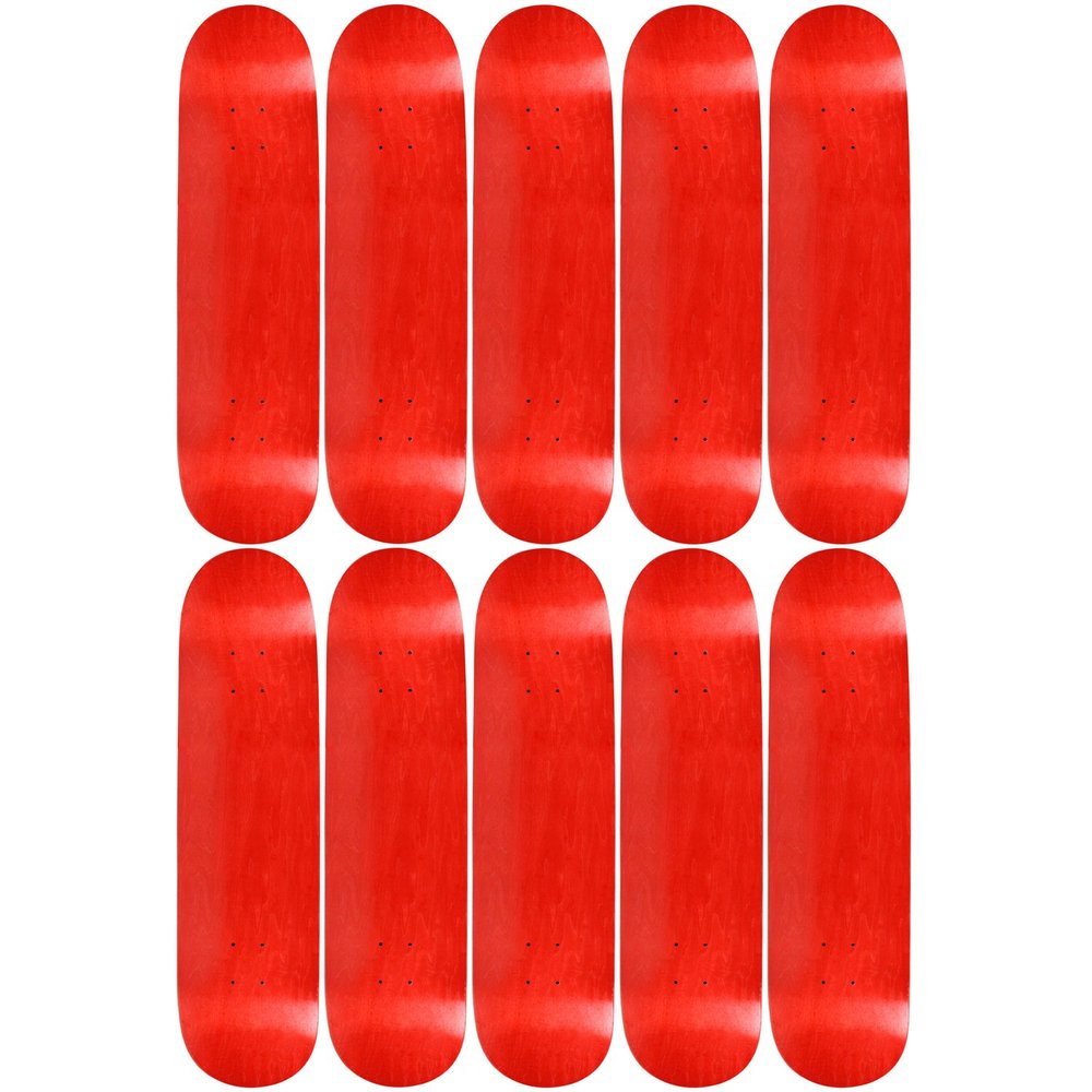 Moose 10 Count 7.75" Blank Skateboard Deck Stained Red 7-Ply Canadian Maple