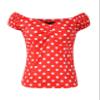 1950s Vintage Retro Dolores Top Rockabilly Pinup (US10, Red/White Polka Dot) view 1