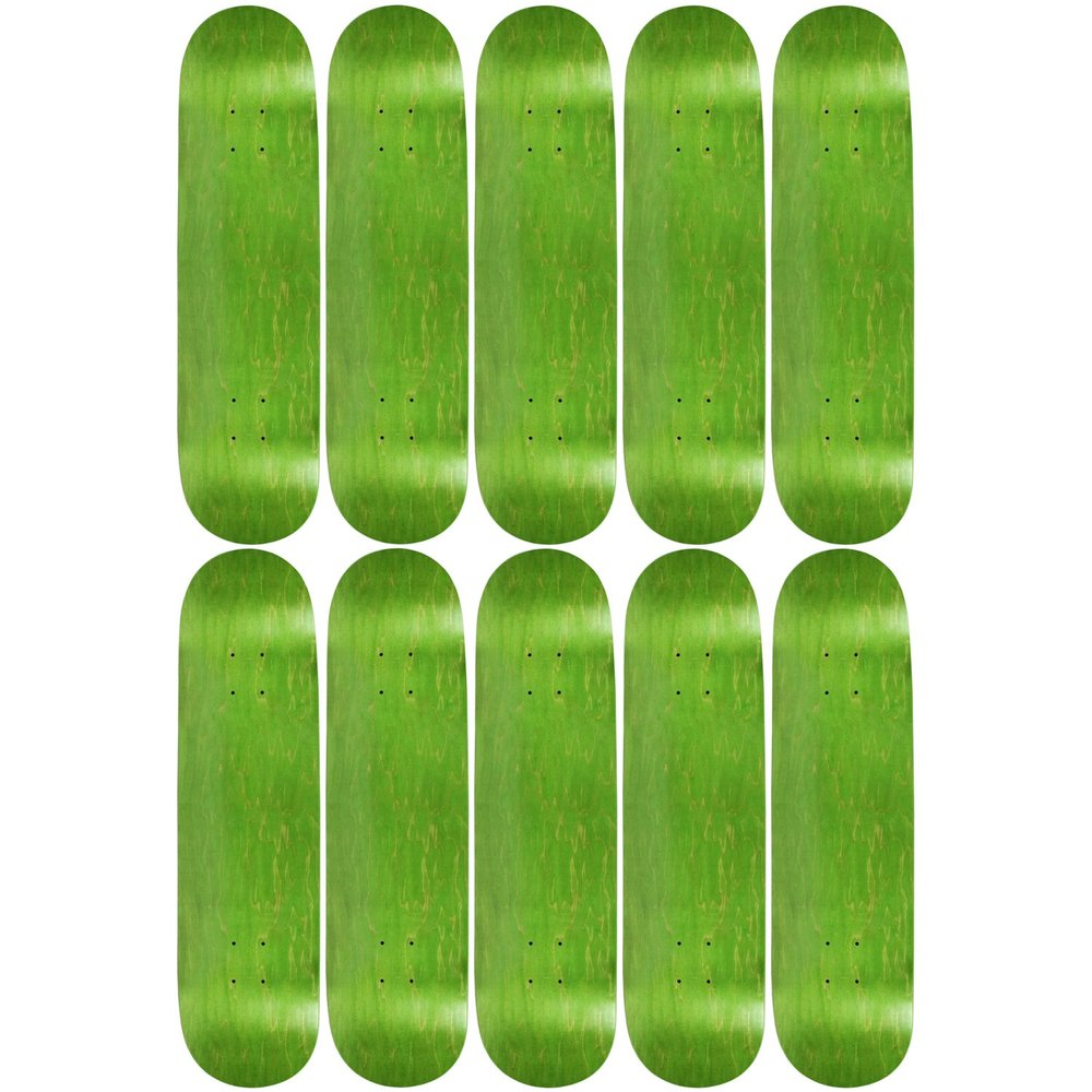 Moose 10 Count 7.75" Blank Skateboard Deck Stained Green 7-Ply Canadian Maple