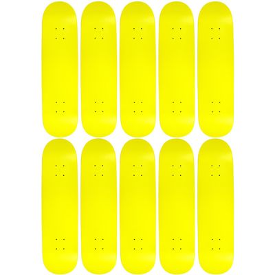 Moose 10 Count 7.75" Blank Skateboard Deck Neon Yellow 7-Ply Canadian Maple