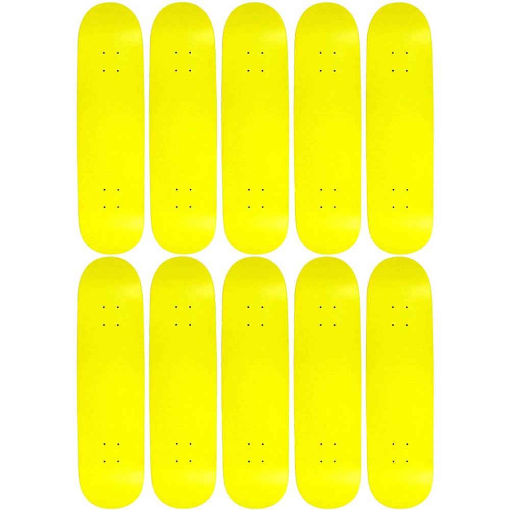 Moose 10 Count 7.75" Blank Skateboard Deck Neon Yellow 7-Ply Canadian Maple