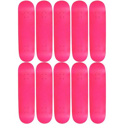 Moose 10 Count 7.5" Blank Skateboard Deck Neon Pink 7-Ply Canadian Maple