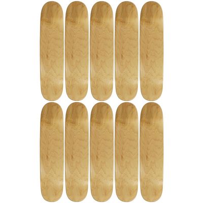 Moose 10 Count 7.75" Blank Skateboard Deck Natural 7-Ply Canadian Maple