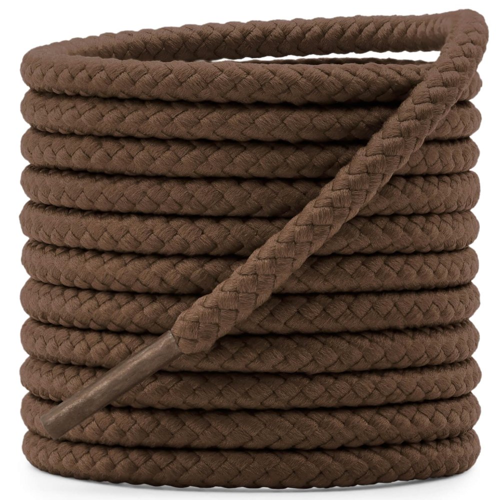 DELELE Round Braided Hiking Shoelaces: Red Brown Work Climbing Shoe Laces for Boot 2 Pair 39 inch