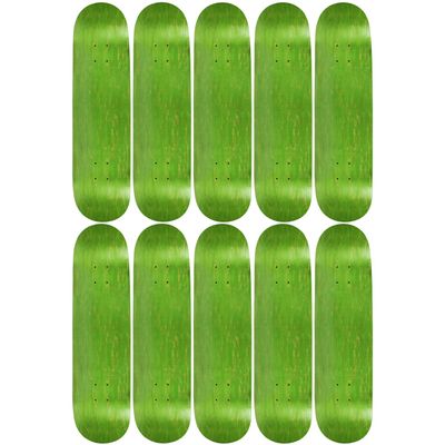 Moose 10 Count 8.25" Blank Skateboard Deck Stained Green 7-Ply Canadian Maple