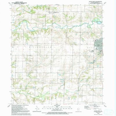 YellowMaps Aledo West IL topo map, 1:24000 Scale, 7.5 X 7.5 Minute, Historical, 1992, Updated 1992, 26.8 x 22 in - Tyvek