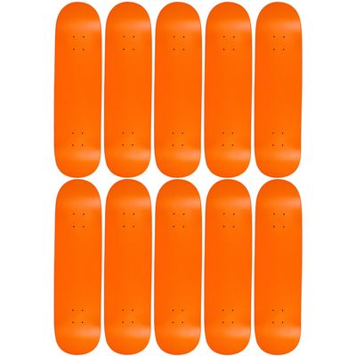Moose 10 Count 7.75" Blank Skateboard Deck Neon Orange 7-Ply Canadian Maple
