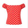 1950s Vintage Retro Dolores Top Rockabilly Pinup (US6, Red/White Polka Dot) view 2