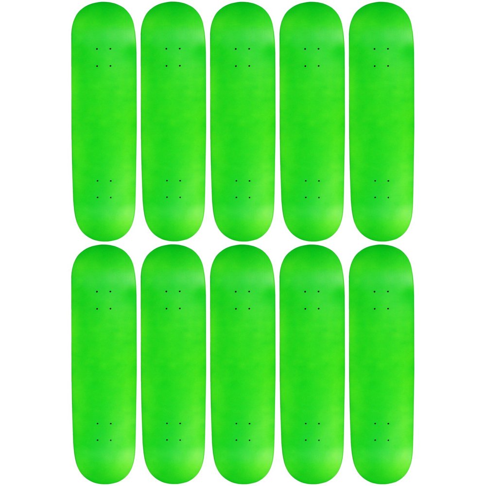 Moose 10 Count 8.25" Blank Skateboard Deck Neon Green 7-Ply Canadian Maple