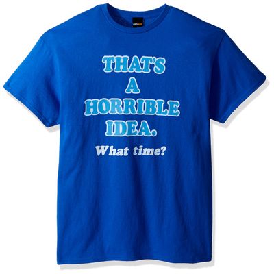 Fifth Sun Men's Men's Dad Jokes Graphic Tees Shirt, Blue//Horrible Idea Royal, Medium