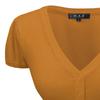 YEMAK Women's Cropped Bolero Cardigan  Short Sleeve V-Neck Basic Classic Casual Button Down Knit Soft Sweater Knitted Top HB2137-BRZ-M Bronze view 3