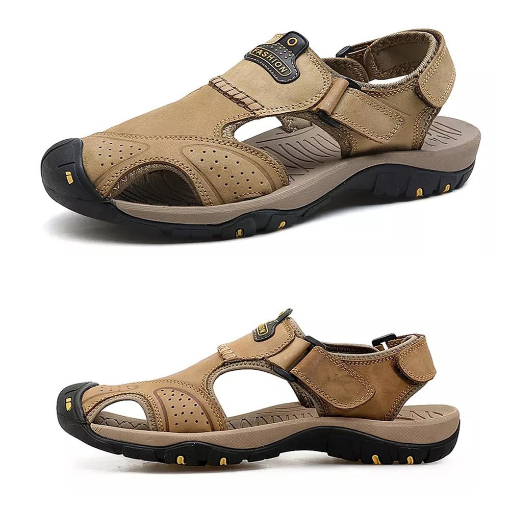 Maesty Mens Hiking Sandals Summer Athletic Comfortable Slippers Waterproof?Breathable Outdoor Sports Beach Shoes?Yellow?8.5 M US?25.5 cm Heel to Toe