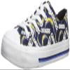 FOCO Los Angeles Chargers NFL Womens Low Top Repeat Print Canvas Shoes - 8