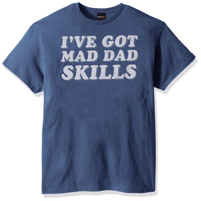 Fifth Sun Men's Men's Dad Jokes Graphic Tees Shirt, Blue//mad Dad Skills, x-Large