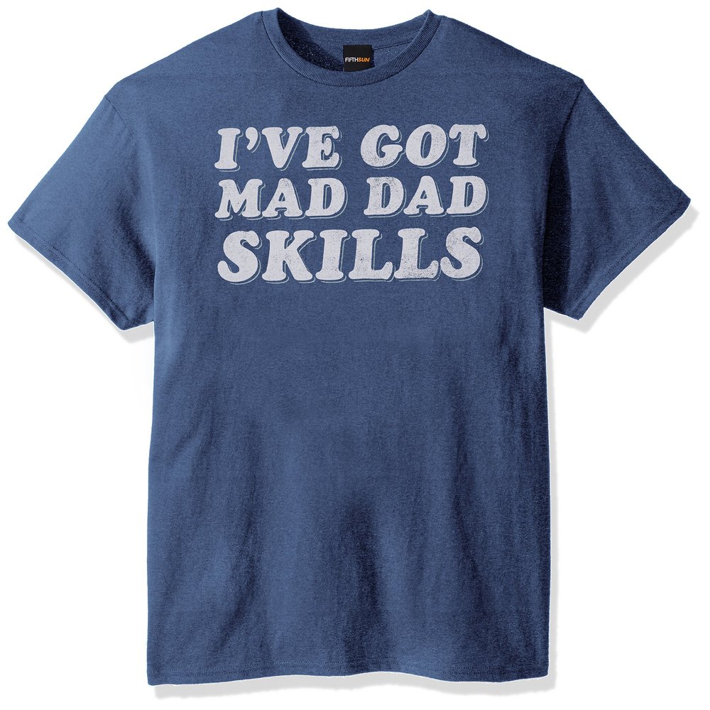 Fifth Sun Men's Men's Dad Jokes Graphic Tees Shirt, Blue//mad Dad Skills, x-Large