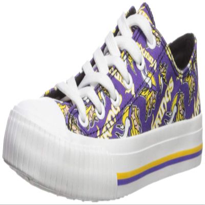 FOCO Minnesota Vikings NFL Womens Low Top Repeat Print Canvas Shoes - 7