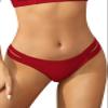 SHEKINI Bikini Bottoms Strappy Low Rise Brazilian Thong Sexy Swim Bottom for Women Rose Red view 1