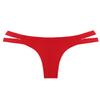SHEKINI Bikini Bottoms Strappy Low Rise Brazilian Thong Sexy Swim Bottom for Women Rose Red view 4