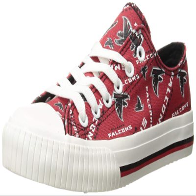 FOCO Atlanta Falcons NFL Womens Low Top Repeat Print Canvas Shoes - 7