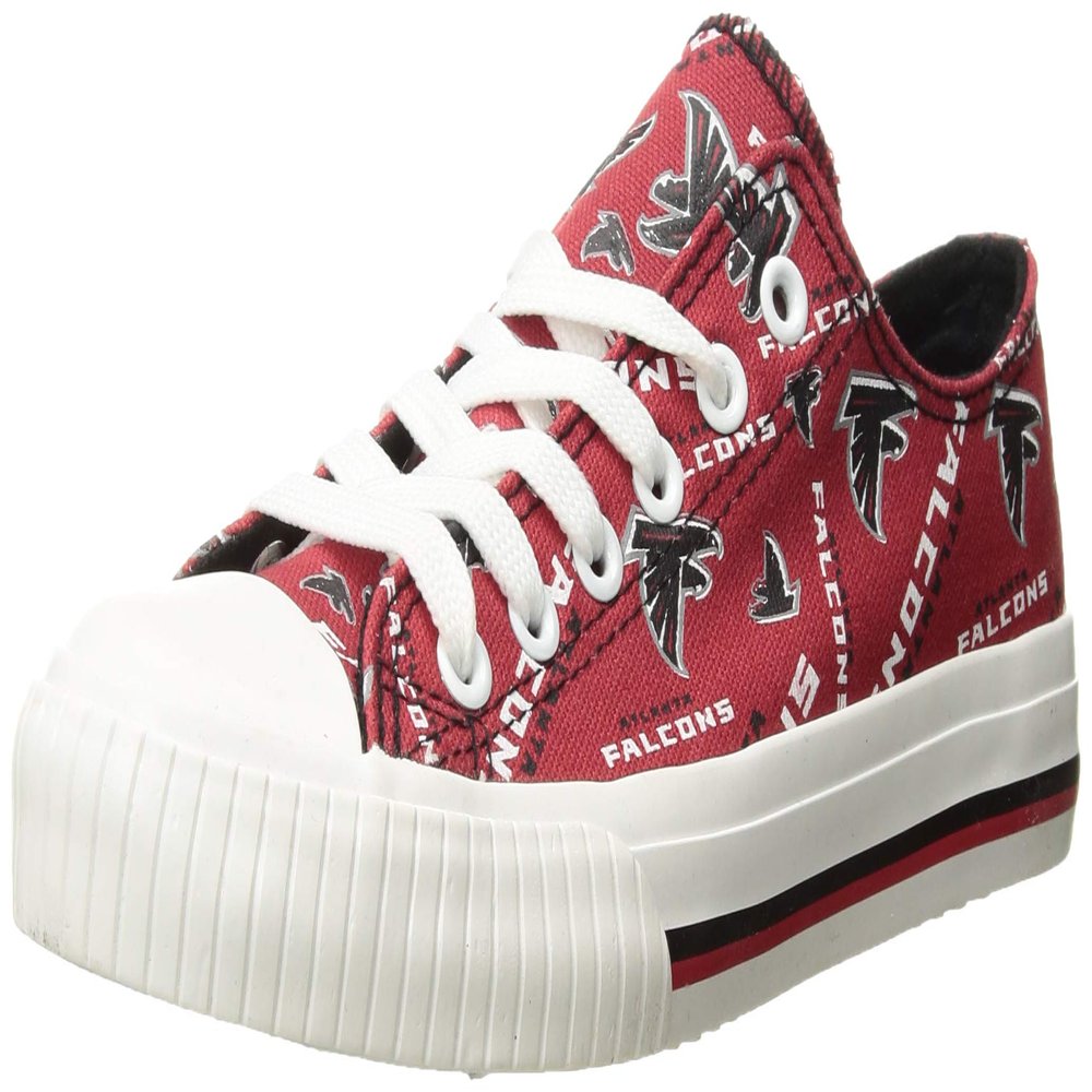 FOCO Atlanta Falcons NFL Womens Low Top Repeat Print Canvas Shoes - 7